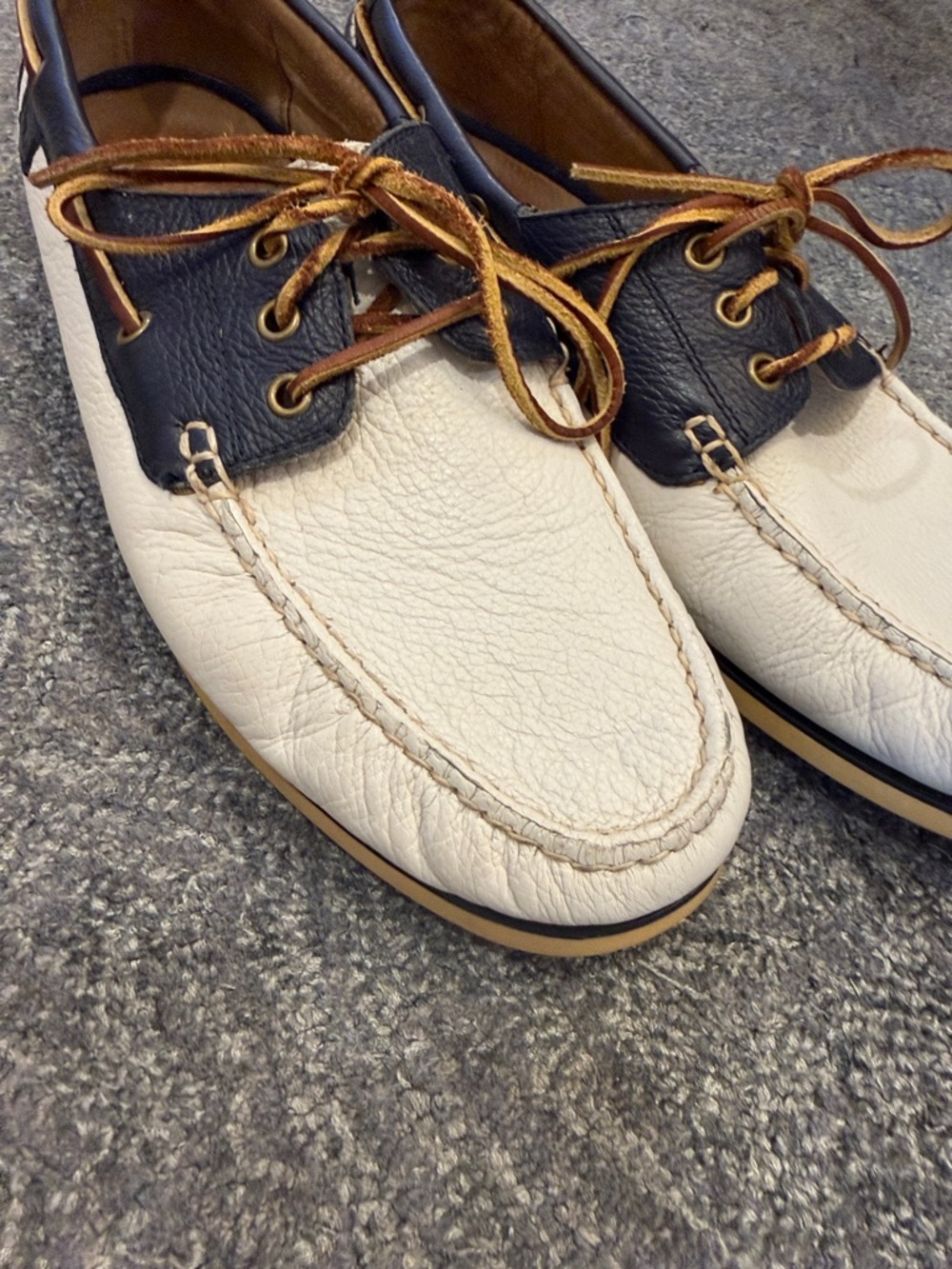 Nautical Preppy Polo by Ralph Lauren Leather Boat Shoes - Picture 3 of 9